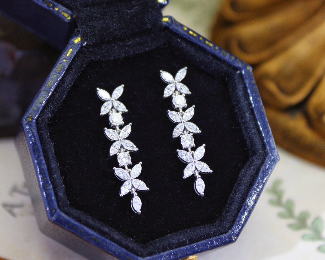 14k Gold 1 Ct Natural H Diamond Earrings - 3