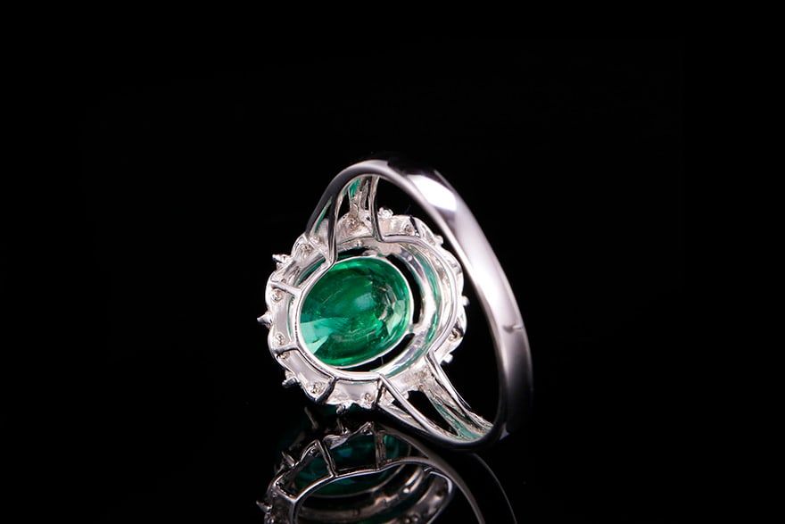 14k Gold 2.01 Ctw Vivid Green Natural Emerald & Diamond Ring - 2
