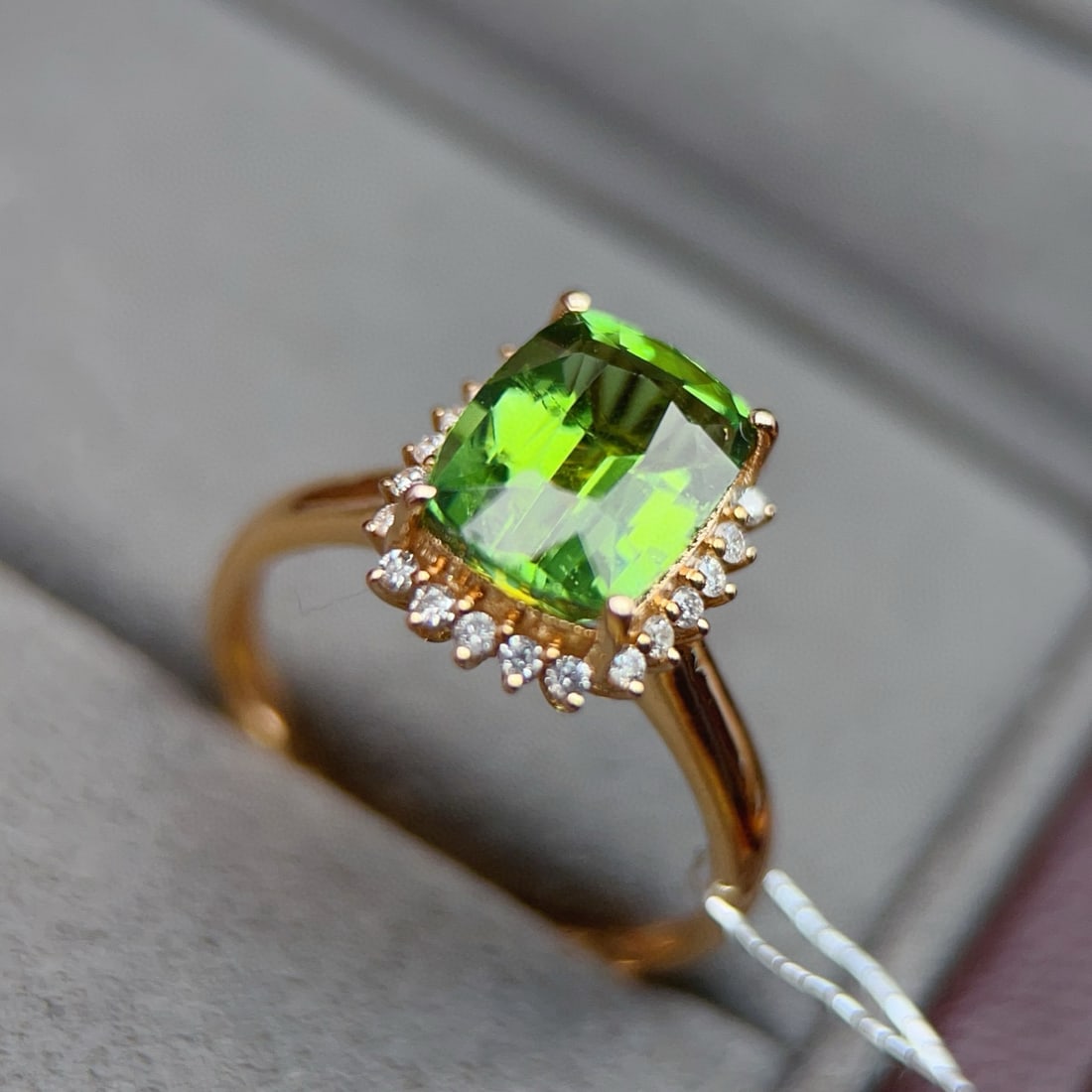 14k Gold 2.75 Ct Natural Tourmaline & Diamond Ring - 3