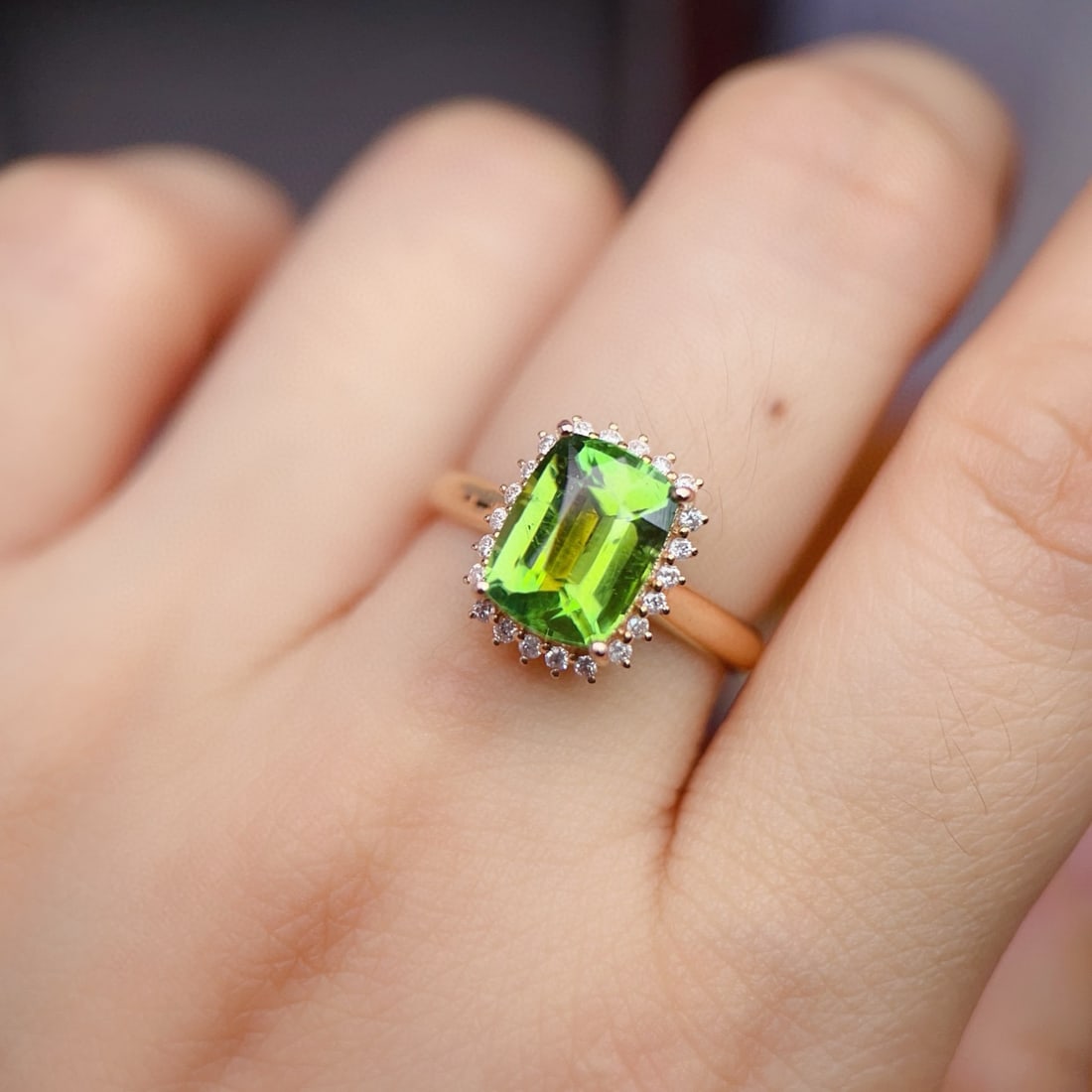 14k Gold 2.75 Ct Natural Tourmaline & Diamond Ring - 5