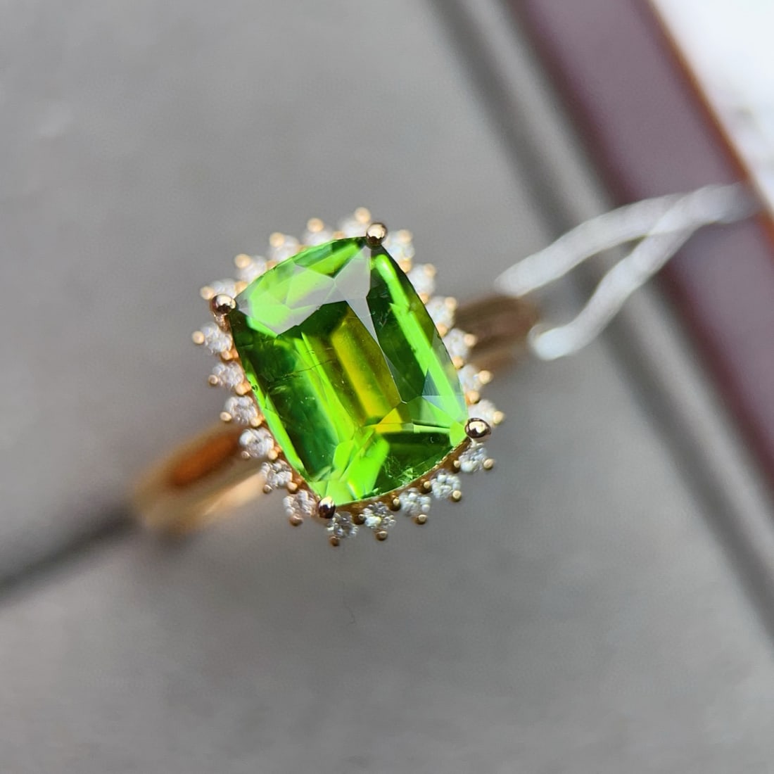 14k Gold 2.75 Ct Natural Tourmaline & Diamond Ring - 6