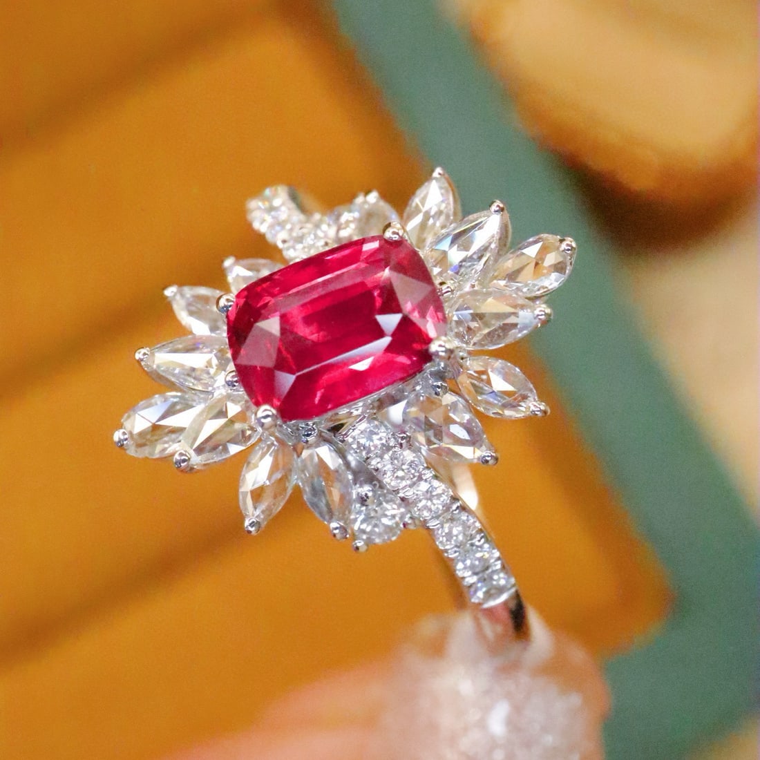 14k Gold 1.60 Ctw Natural Ruby & Diamond Ring - 2