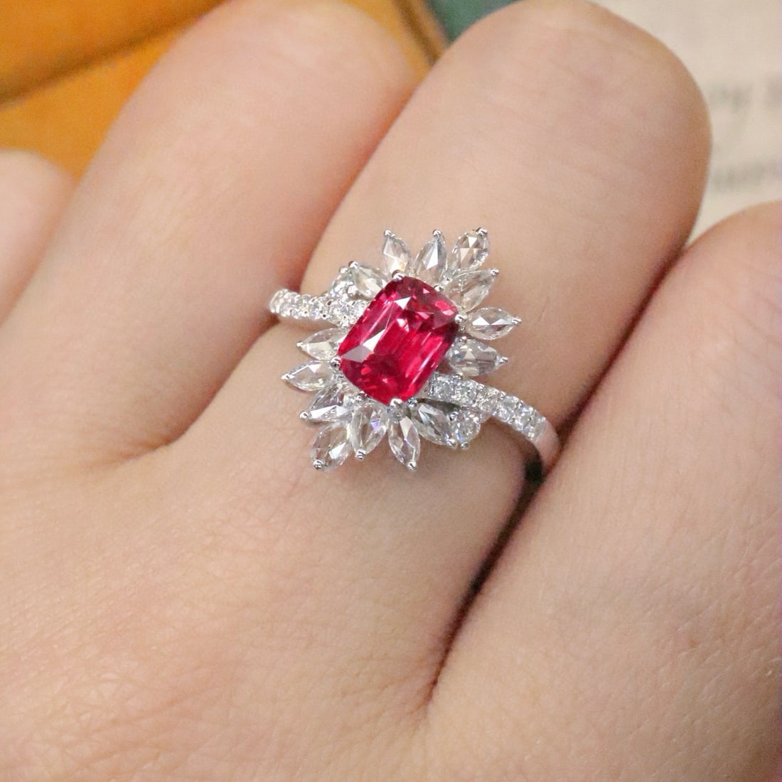 14k Gold 1.60 Ctw Natural Ruby & Diamond Ring - 5