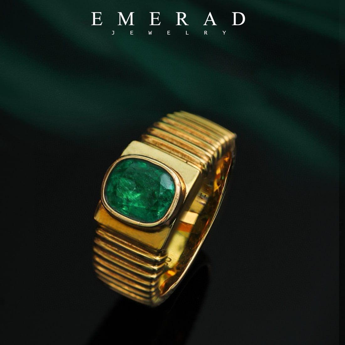 14k Gold 1.58 Ct Natural Emerald Ring - 2