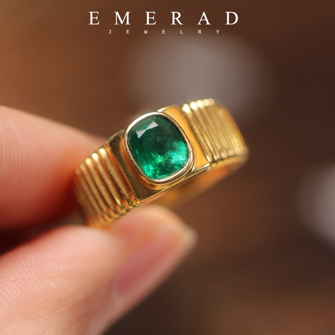 14k Gold 1.58 Ct Natural Emerald Ring - 4