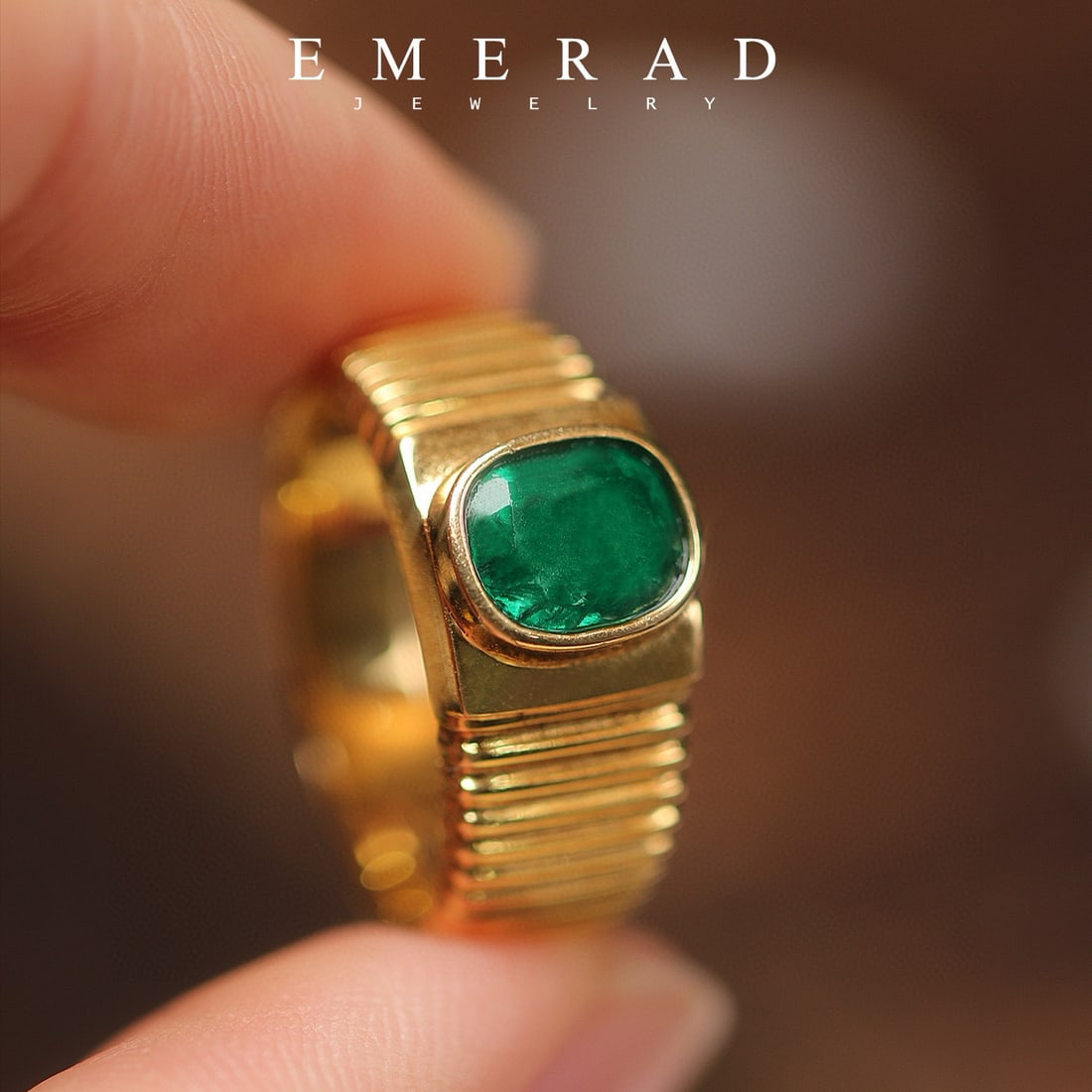 14k Gold 1.58 Ct Natural Emerald Ring - 5