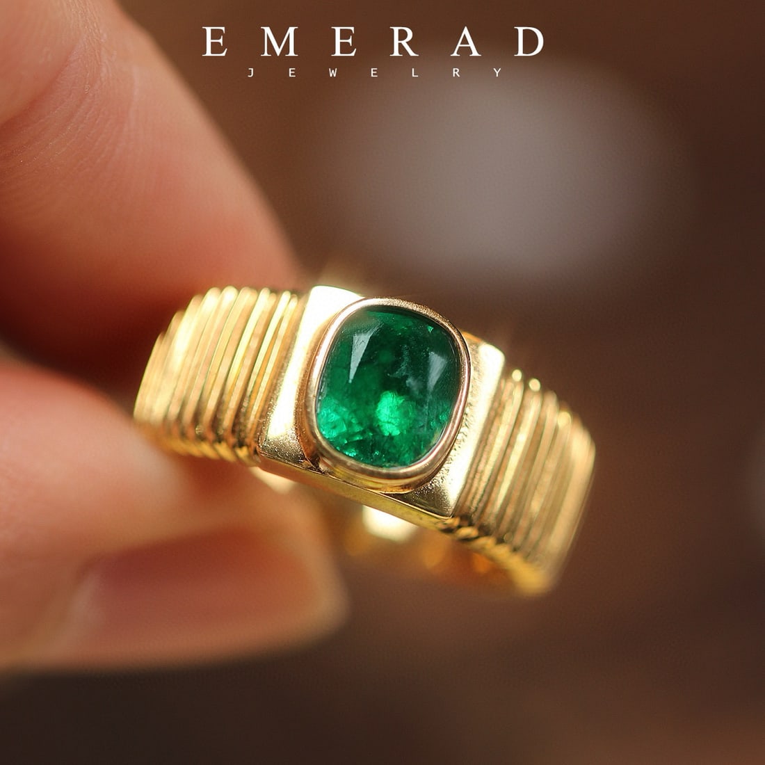 14k Gold 1.58 Ct Natural Emerald Ring - 6