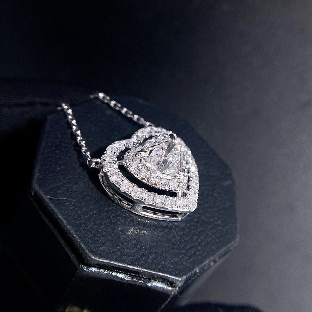 14k Gold 1 Ct Natural H Diamond Necklace - 2