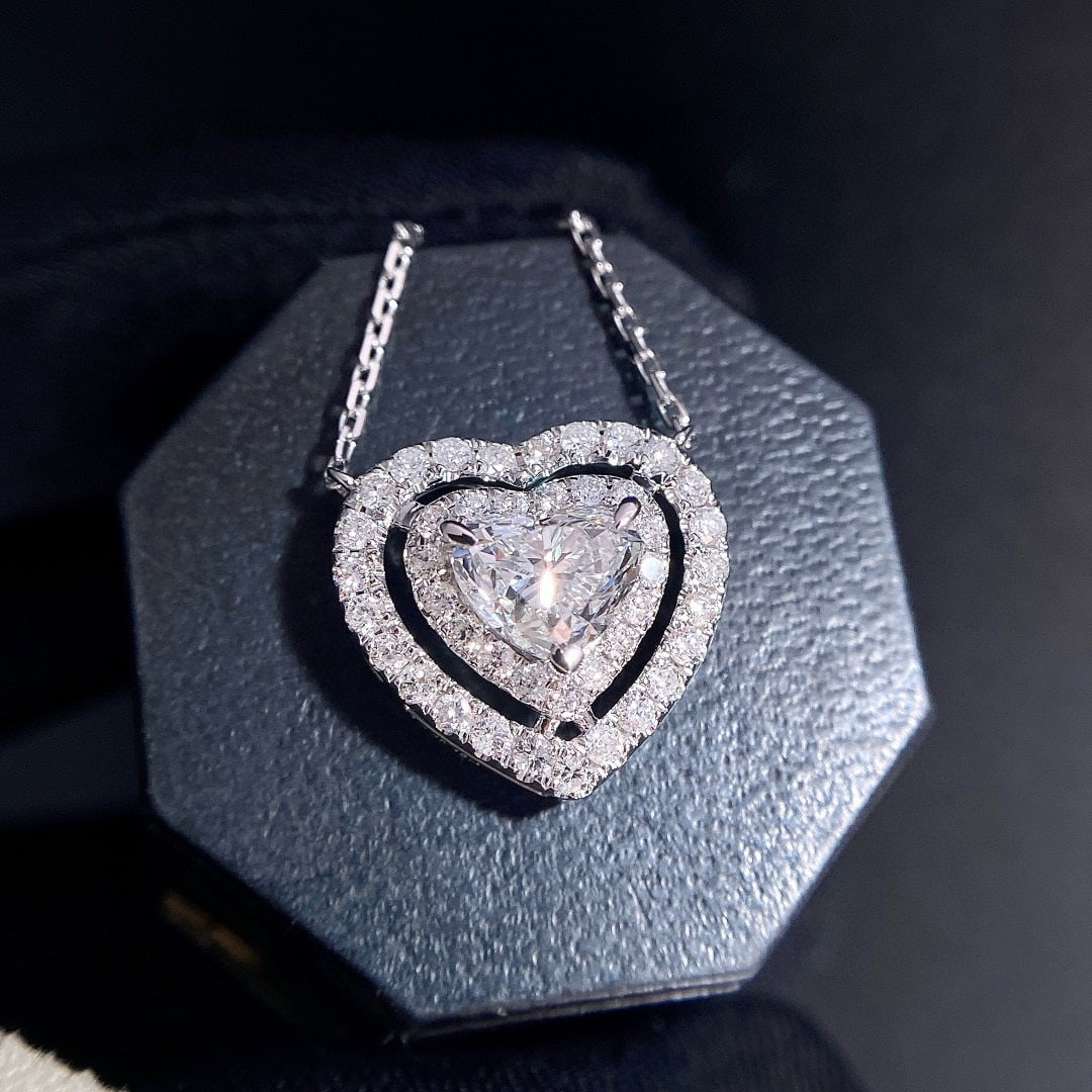 14k Gold 1 Ct Natural H Diamond Necklace - 3