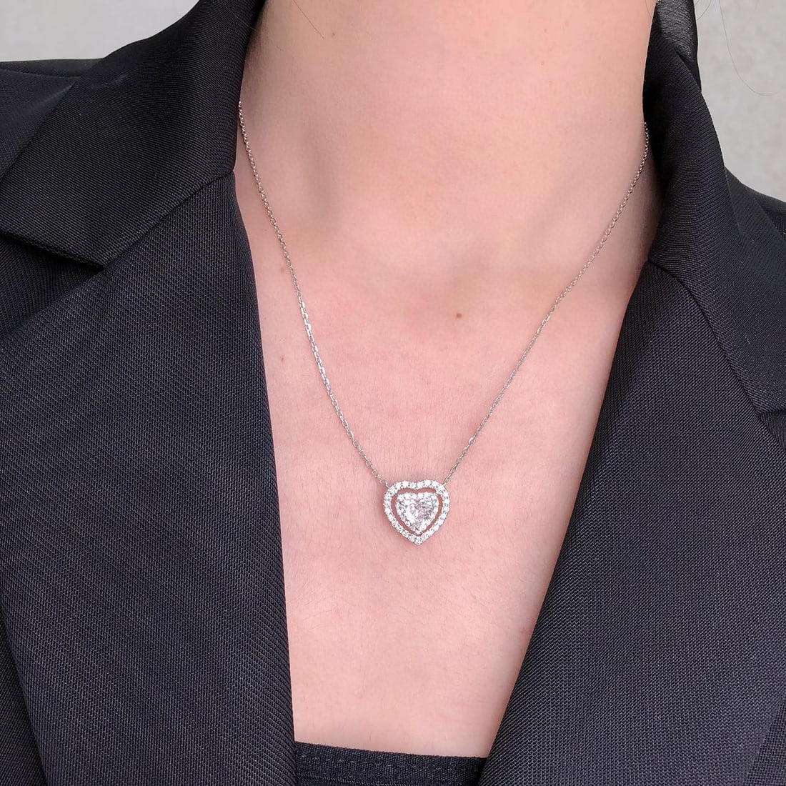 14k Gold 1 Ct Natural H Diamond Necklace - 5