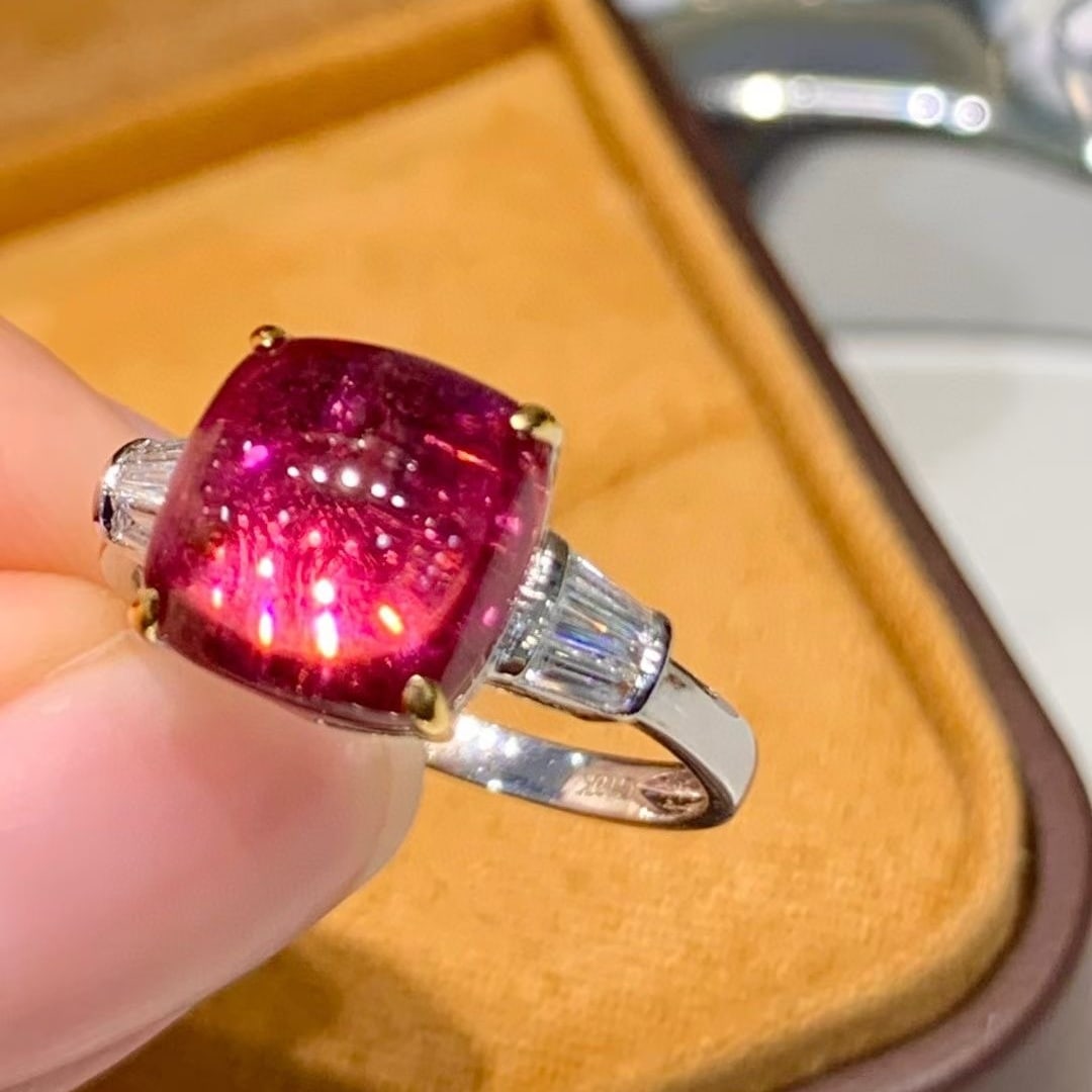 14k Gold 4.8 Ct Natural Tourmaline & Diamond Ring - 3