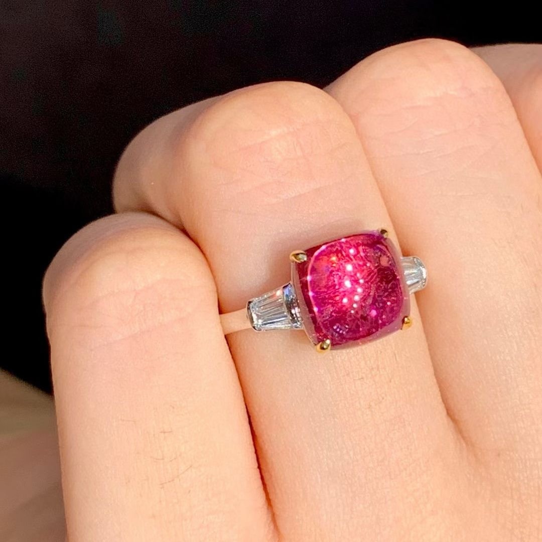 14k Gold 4.8 Ct Natural Tourmaline & Diamond Ring - 5