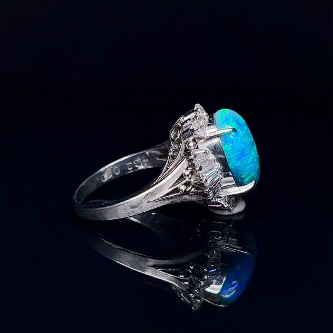 14k Gold 5.14 Ctw Natural Opal & Diamond Ring - 3