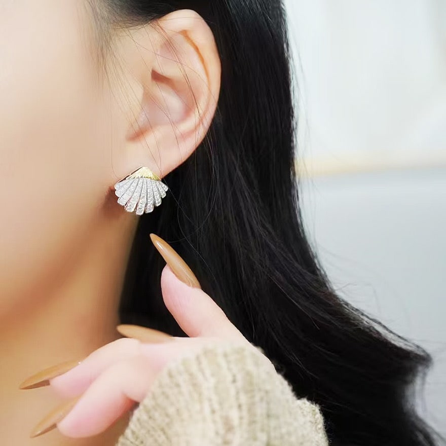 14k Gold 0.8 Ct Natural H Diamond Earrings - 2