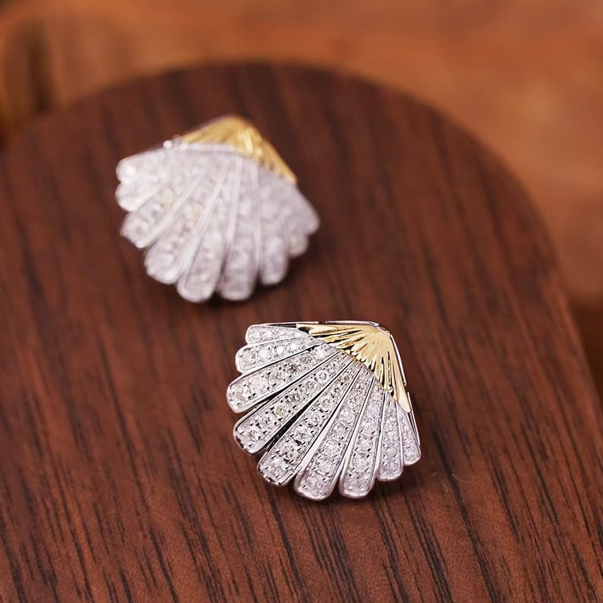 14k Gold 0.8 Ct Natural H Diamond Earrings - 3