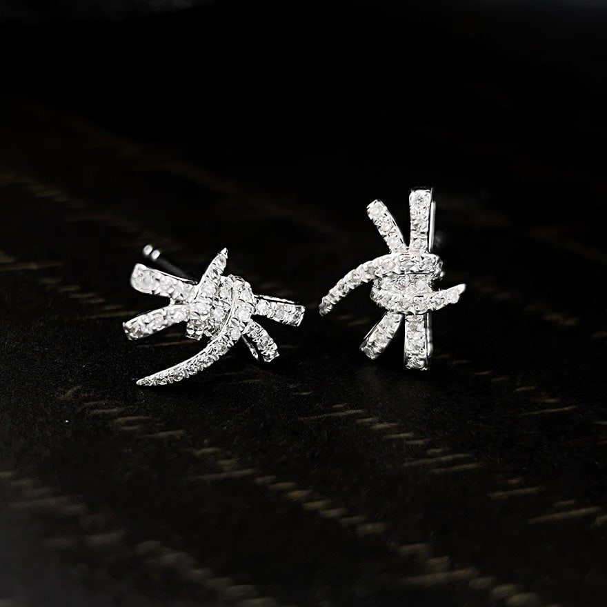 14k Gold 0.22 Ct Natural H Diamond Earrings - 4