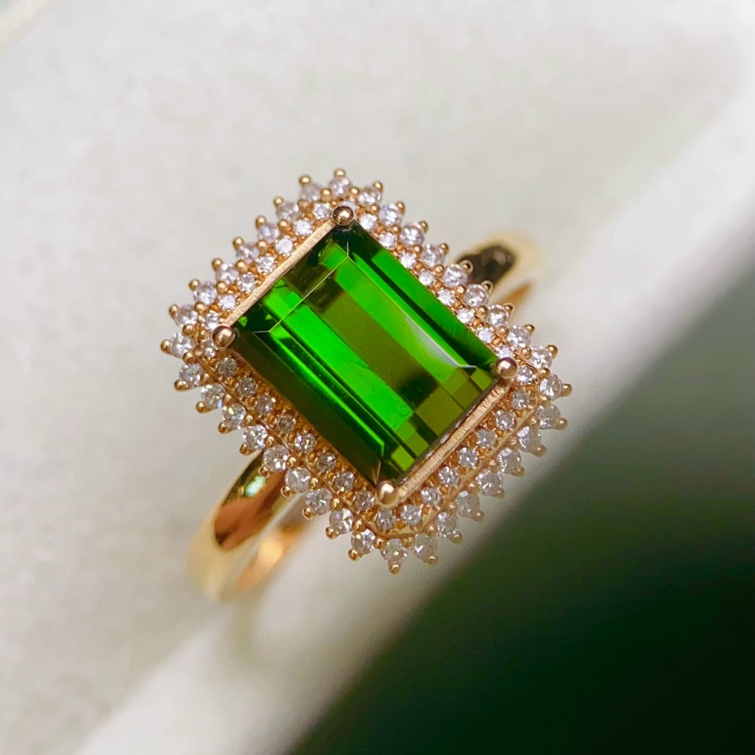 14k Gold 2.23 Ctw Natural Tourmaline & Diamond Ring - 3