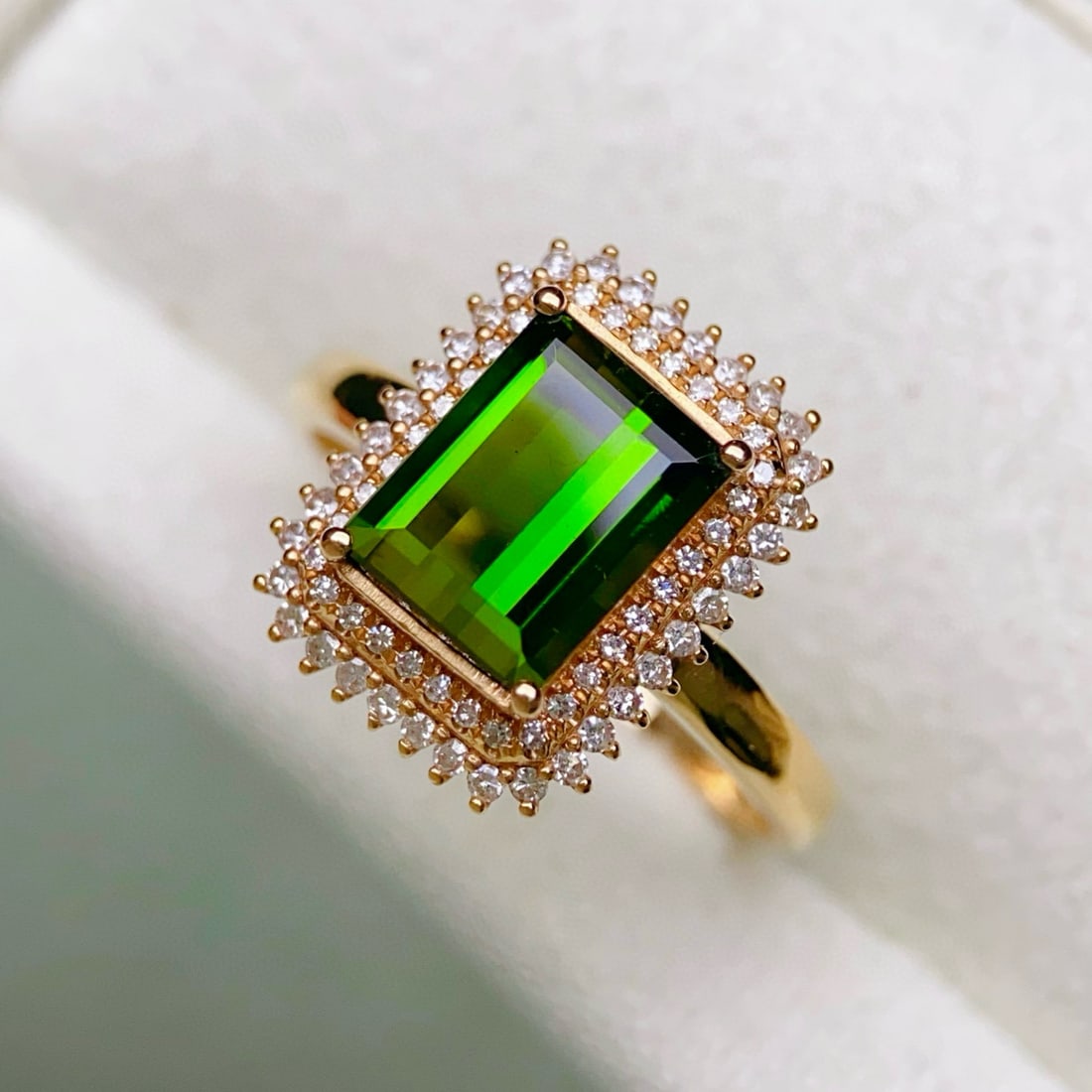 14k Gold 2.23 Ctw Natural Tourmaline & Diamond Ring - 4