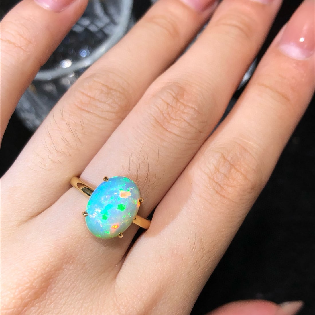 14k Gold 2.66 Ct Natural Opal Ring - 5
