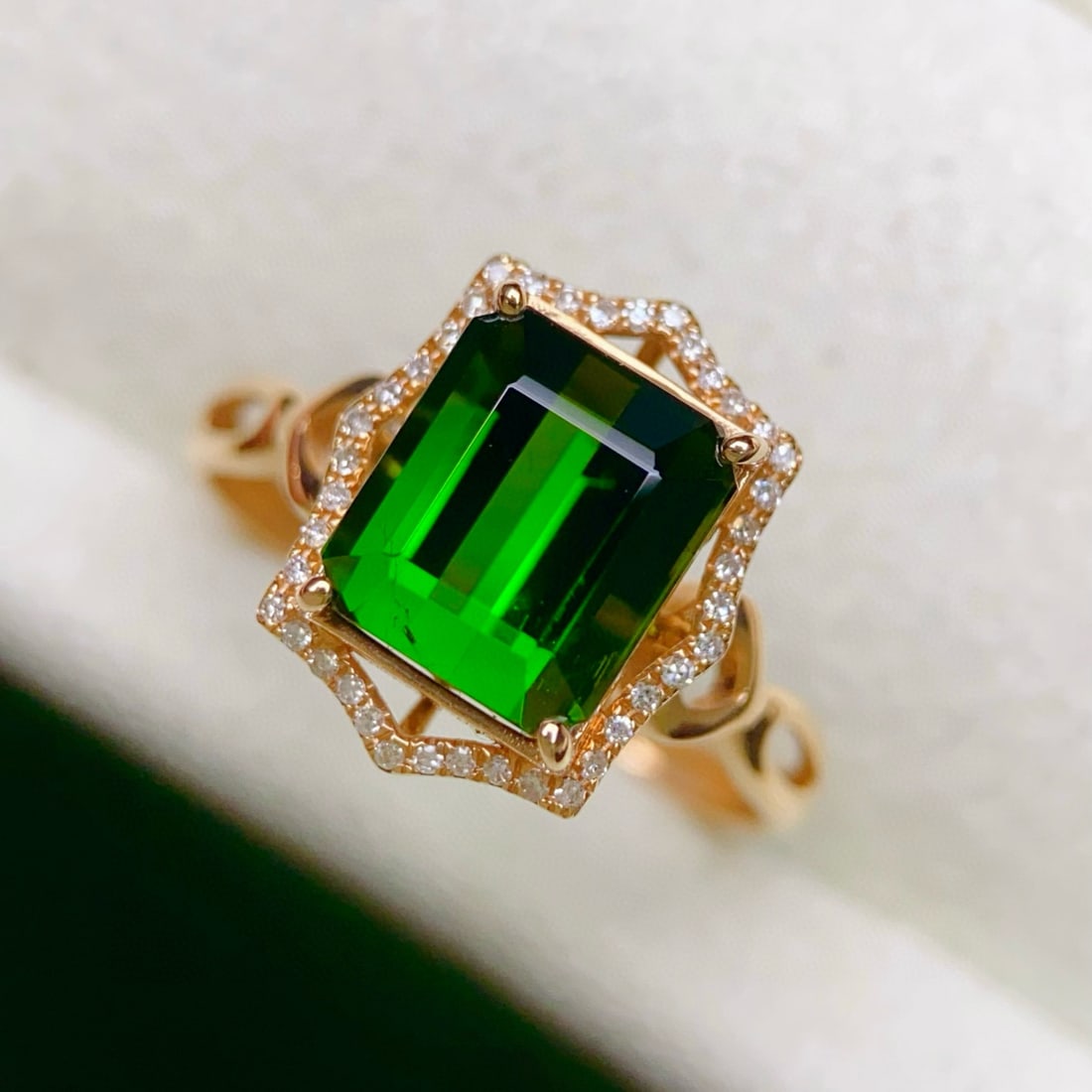 14k Gold 3.42 Ctw Natural Tourmaline & Diamond Ring - 2