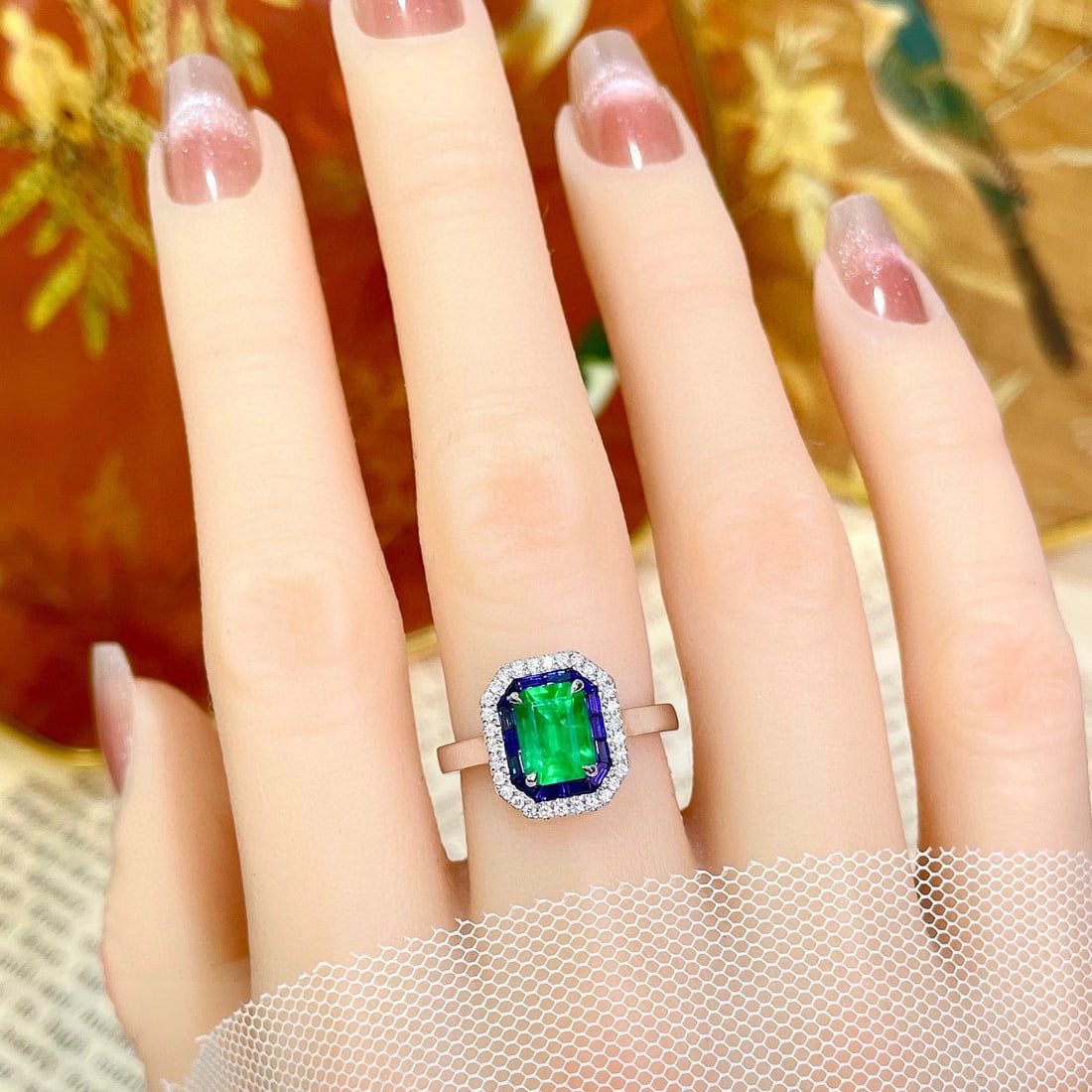 14k Gold 1.33 Ctw Natural Emerald & Diamond Ring - 5
