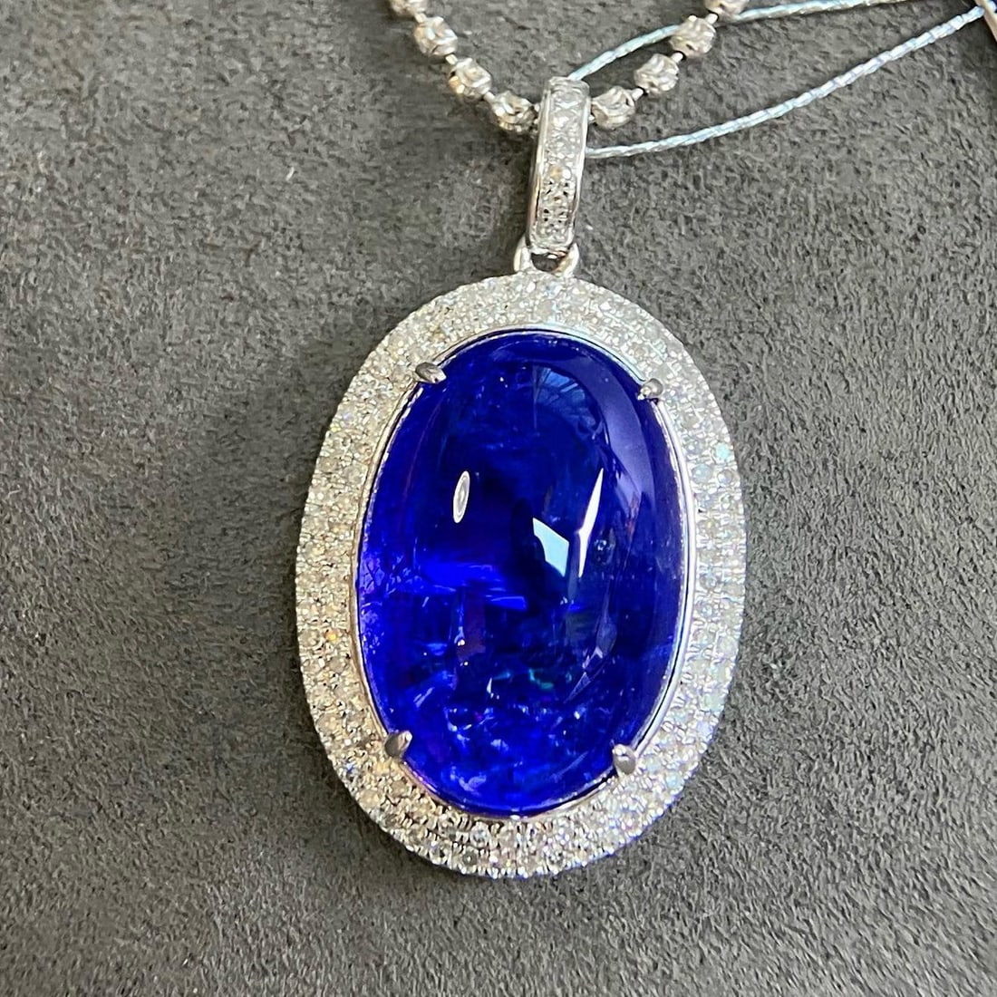 14k Gold 19.15 Ctw Natural Tanzanite & Diamond Pendant( Without Chain ) (1 of 5)