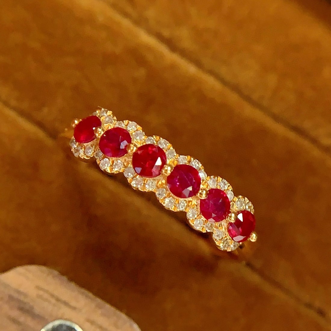 14k Gold 0.8 Ct Natural Ruby & Diamond Ring - 5