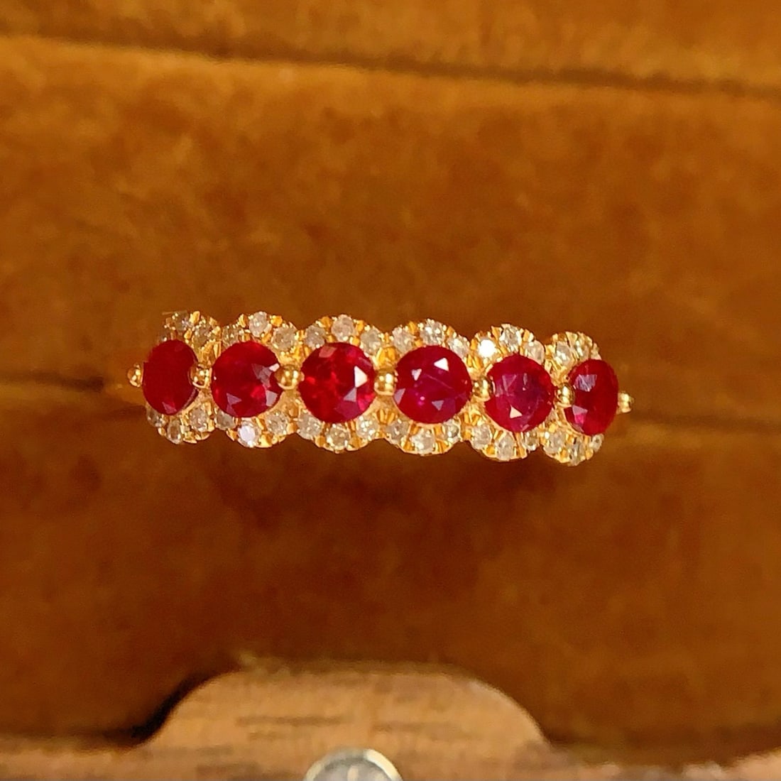 14k Gold 0.8 Ct Natural Ruby & Diamond Ring - 6