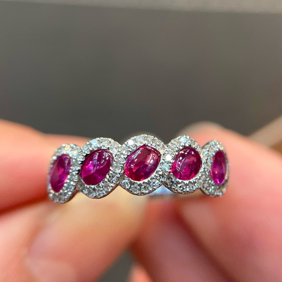 14k Gold 1.25 Ctw Natural Ruby & Diamond Ring - 2