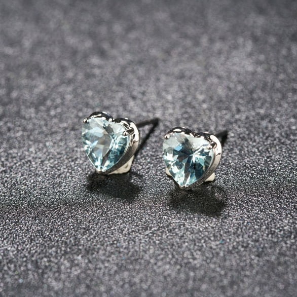 14k Gold 2.33 Ct Natural Aquamarine Earrings - 2