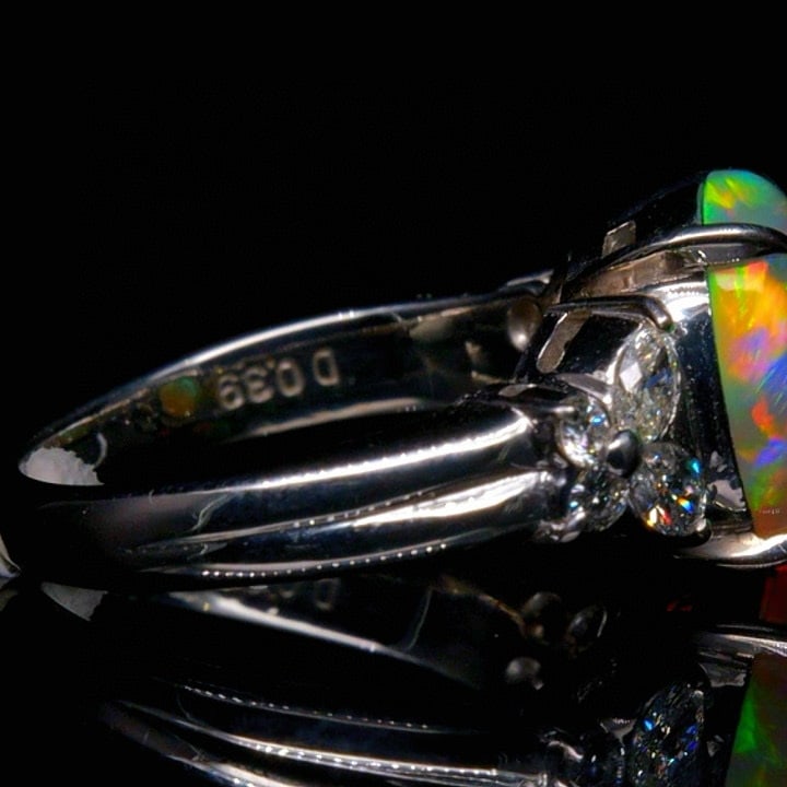 14k Gold 2.51 Ctw Natural Opal & Diamond Ring - 3