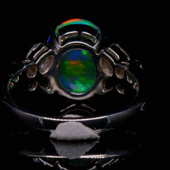 14k Gold 2.51 Ctw Natural Opal & Diamond Ring - 4
