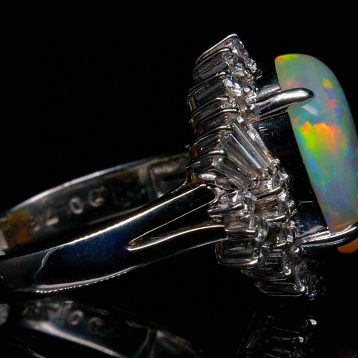 14k Gold 3.92 Ctw Natural Opal & Diamond Ring - 3