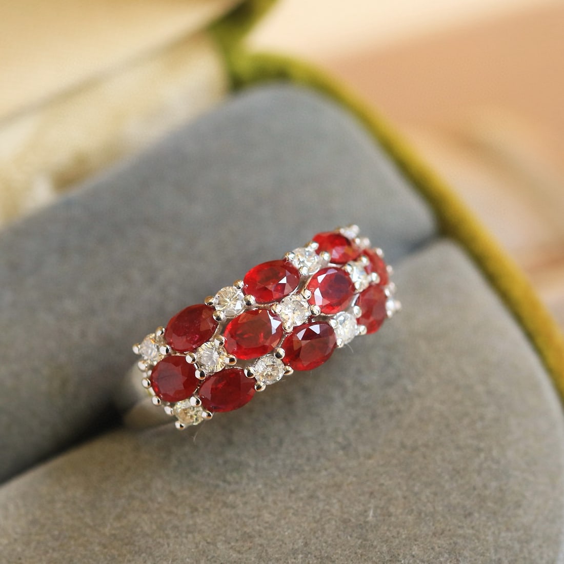 14k Gold 2.35 Ctw Natural Ruby & Diamond Ring - 6