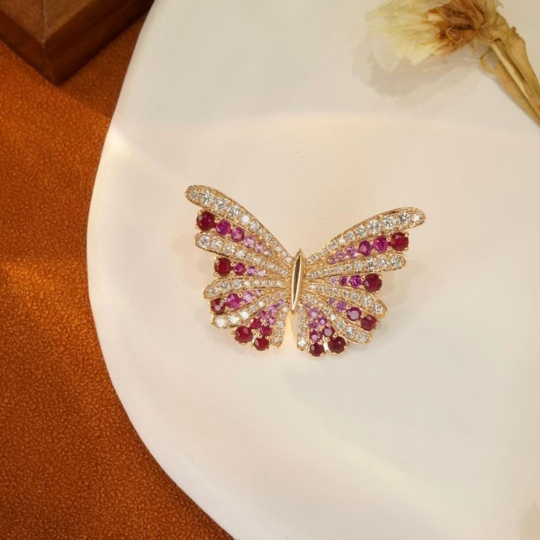 14k Gold 2.08 Ctw Natural Ruby & Diamond Pendant( Without Chain ) - 3