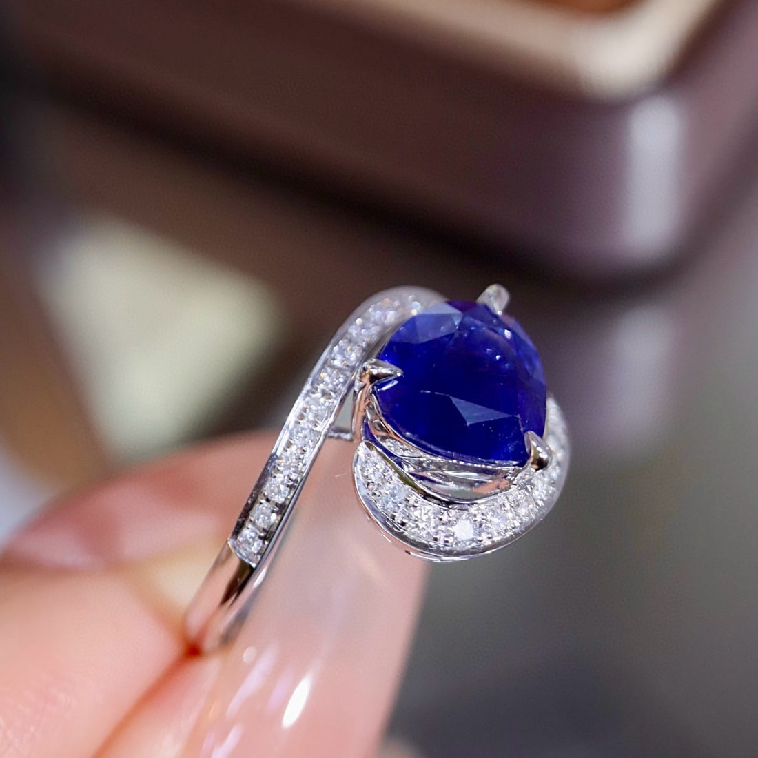 14k Gold 2.81 Ctw Natural Sapphire & Diamond Ring - 7
