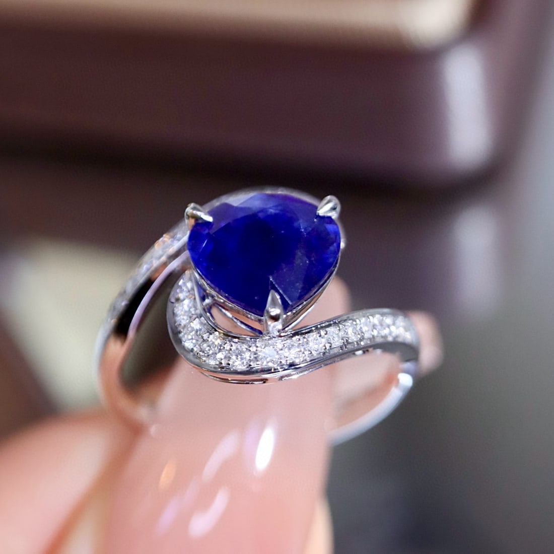14k Gold 2.81 Ctw Natural Sapphire & Diamond Ring - 8