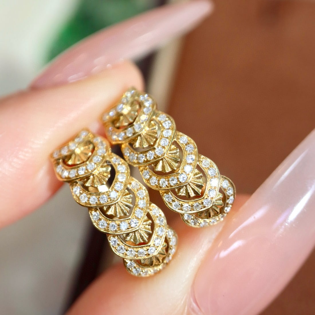 14k Gold 0.23 Ct Natural H Diamond Earrings - 5