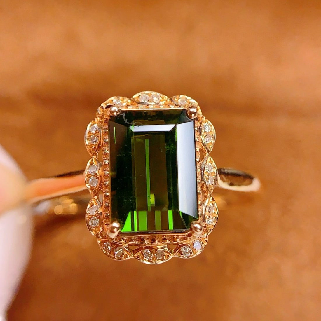 14k Gold 2.2 Ct Natural Tourmaline & Diamond Ring - 2