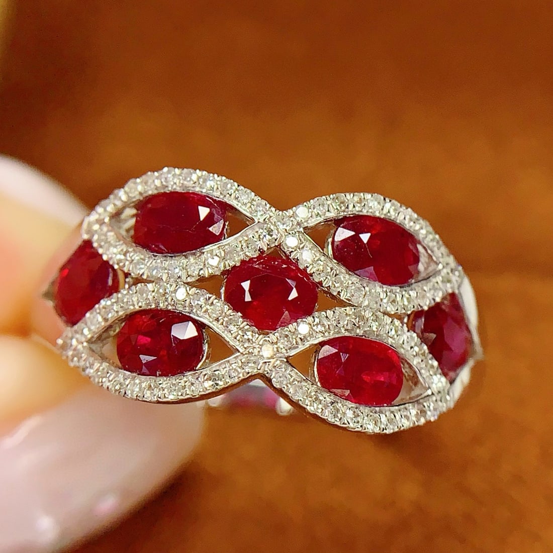 14k Gold 2.5 Ct Natural Ruby & Diamond Ring - 4