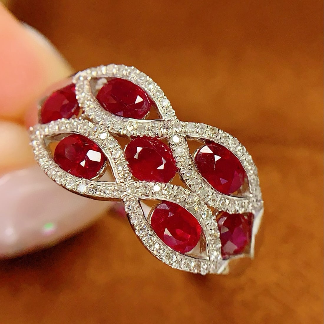 14k Gold 2.5 Ct Natural Ruby & Diamond Ring - 5