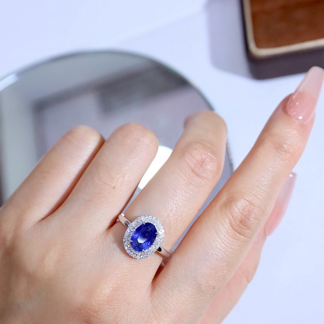 14k Gold 2.69 Ctw Natural Sapphire & Diamond Ring - 4