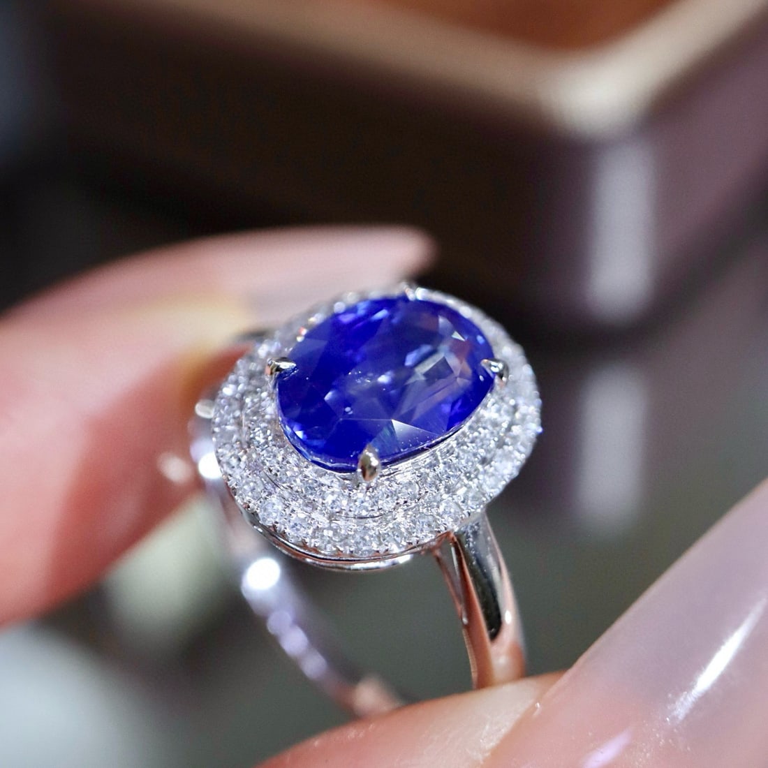 14k Gold 2.69 Ctw Natural Sapphire & Diamond Ring - 6