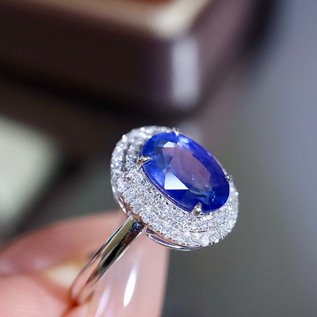 14k Gold 2.69 Ctw Natural Sapphire & Diamond Ring - 7
