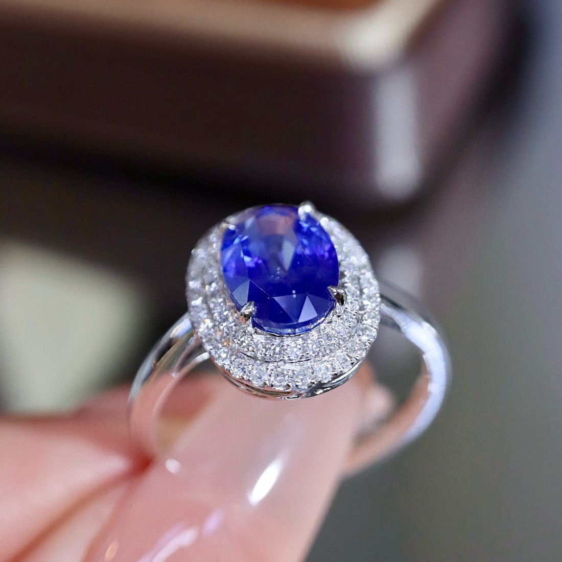 14k Gold 2.69 Ctw Natural Sapphire & Diamond Ring - 8