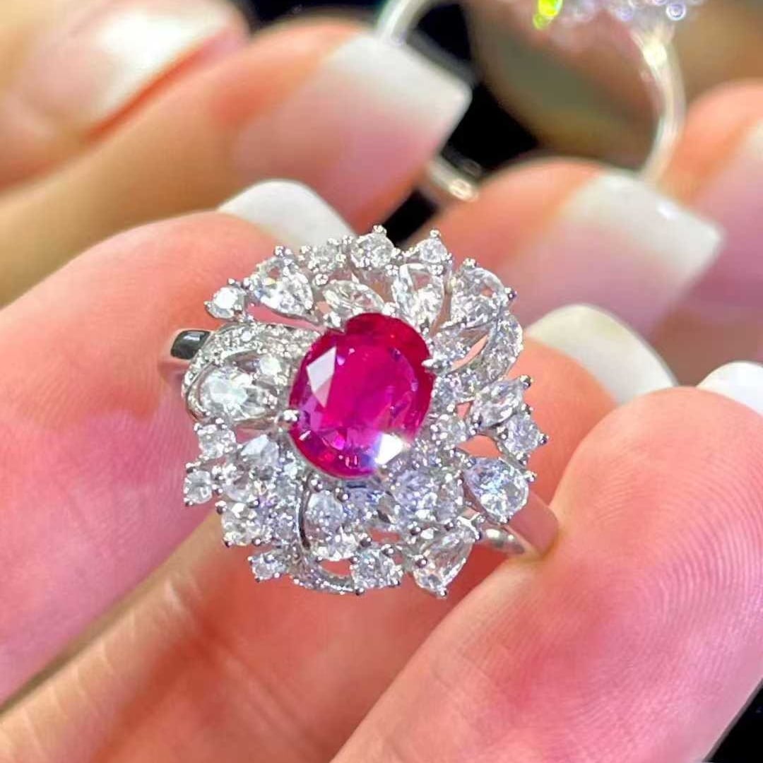 14k Gold 1.05 Ct Natural Ruby & Diamond Ring - 2