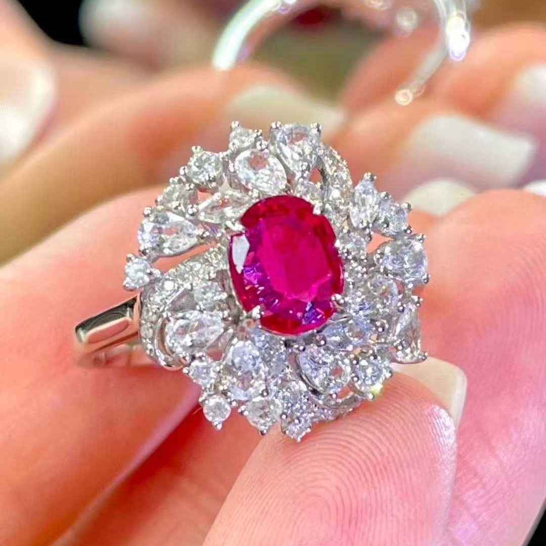 14k Gold 1.05 Ct Natural Ruby & Diamond Ring - 3