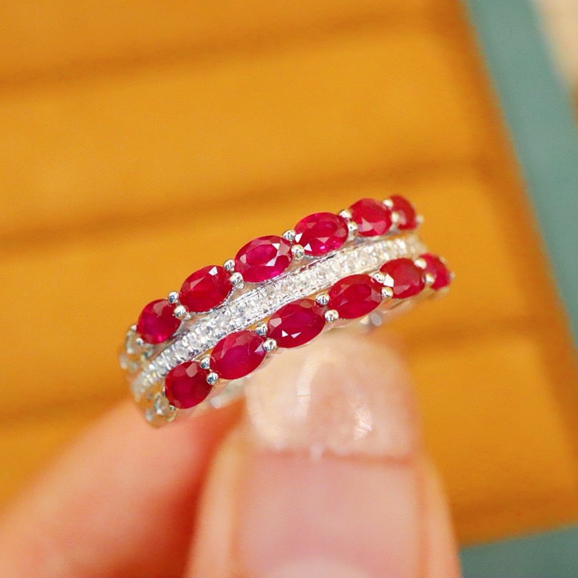 14k Gold 1.34 Ctw Natural Ruby & Diamond Ring - 3