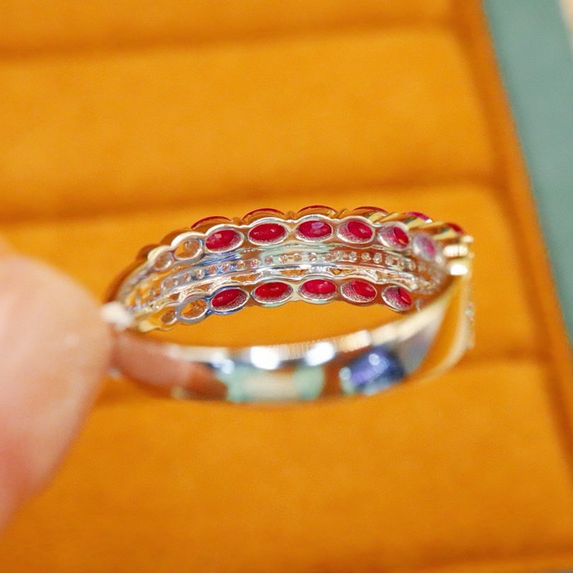 14k Gold 1.34 Ctw Natural Ruby & Diamond Ring - 4