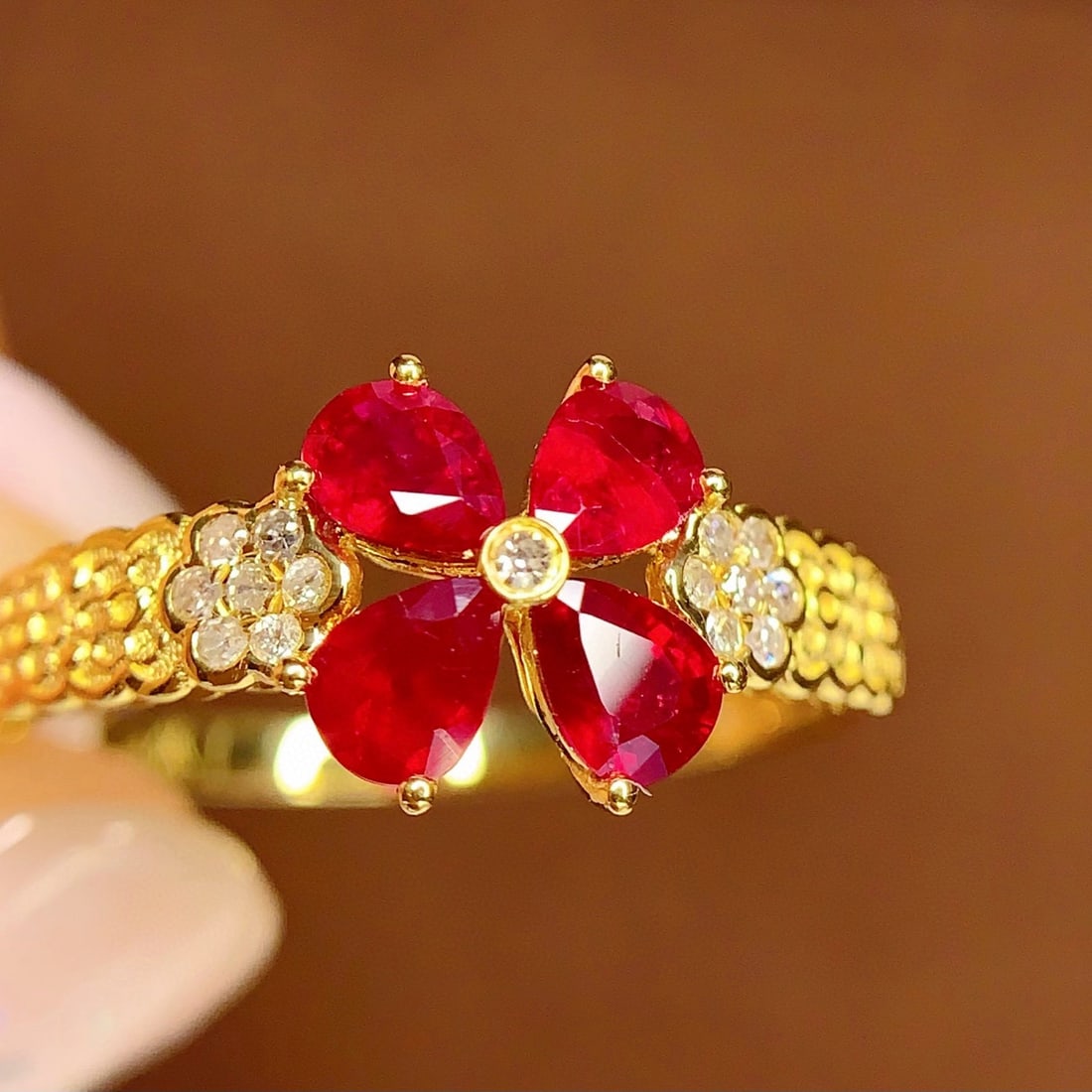 14k Gold 1 Ct Natural Ruby & Diamond Ring - 2
